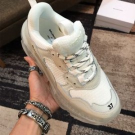 Balenciaga Triple S Sneakers Clear Sole UniseX In WhiteGray