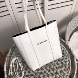 Balenciaga XS Everyday Tote Bag Grained Calfskin In White