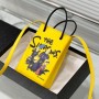 Balenciaga Shopping Phone Holder Simpsons Printed Leather In Yellow